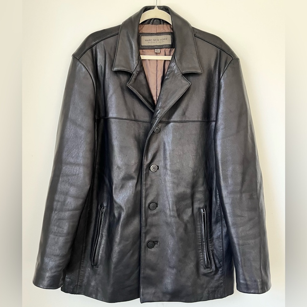 Marc New York Jacket Men’s XL Leather Jacket Brown